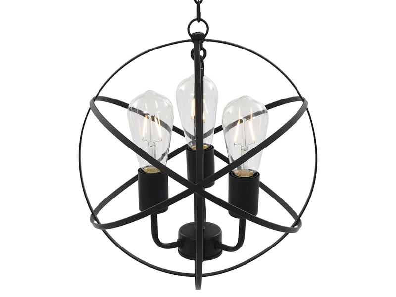  Lampe suspendue, suspension luminaire noir sphère 3 ampoules e27  - Conforama A