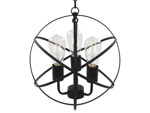Lampe suspendue, suspension luminaire noir sphère 3 ampoules e27