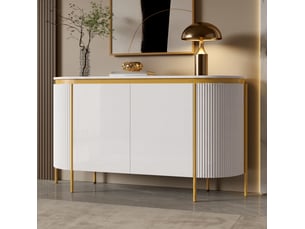 Buffet 4 porte(s)  0 tiroir(s) <strong>OKWISH</strong> <strong></strong> - 140 cm coloris blanc 