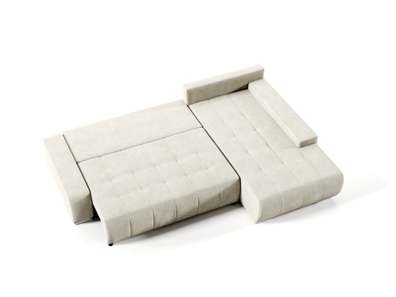  Canapé d'angle convertible velutti l velours aston rose, méridienne droite avec coffre  - Conforama C