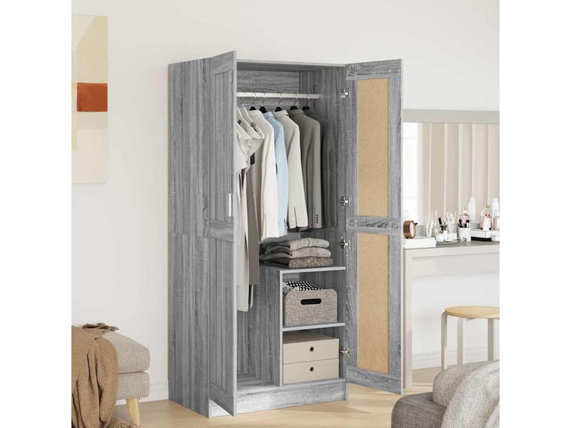  Garde-robe, armoire de rangement sonoma gris 82,5x51,5x180 cm bois d'ingénierie  - Conforama B