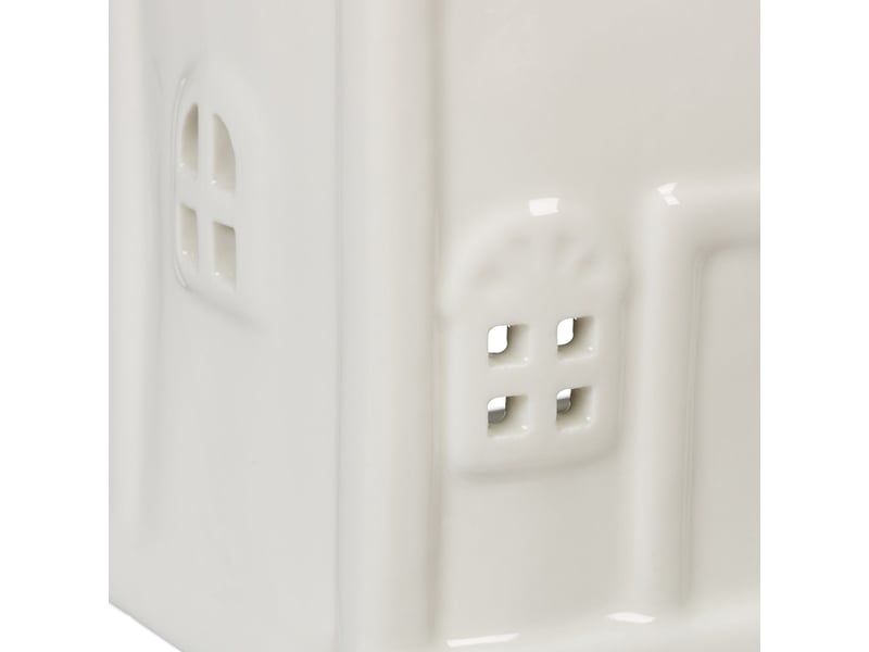  Photophore en forme de maison ambiance cosy déco intérieur 18 x 12 x 12 cm en porcelaine blanche 13_0015193  - Conforama D