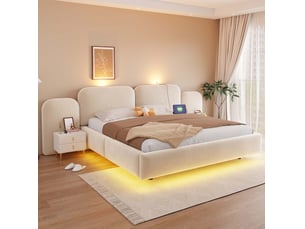 Lit coffre 180x200 cm HAVRYA   coloris beige
