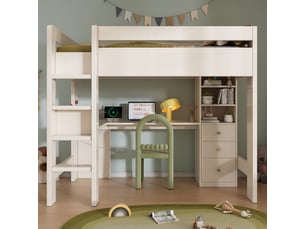 Lit mezzanine 90x200 cm <strong>OXEZA</strong>  <strong></strong> coloris blanc