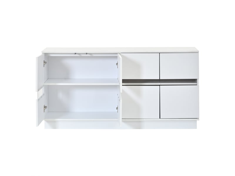  Buffet 4 porte(s) 0 tiroir(s) - 140 cm blanc brillant mdf  - Conforama E