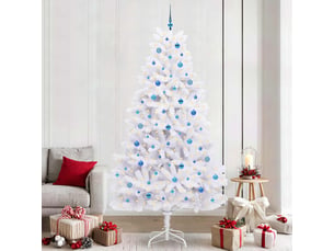 Sapin de noël - arbre de noël artificiel à branches articulées blanc 240 cm