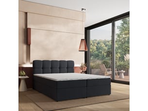 Lit avec rangement 180x200 cm <strong>MASSENO</strong> <strong></strong> coloris noir