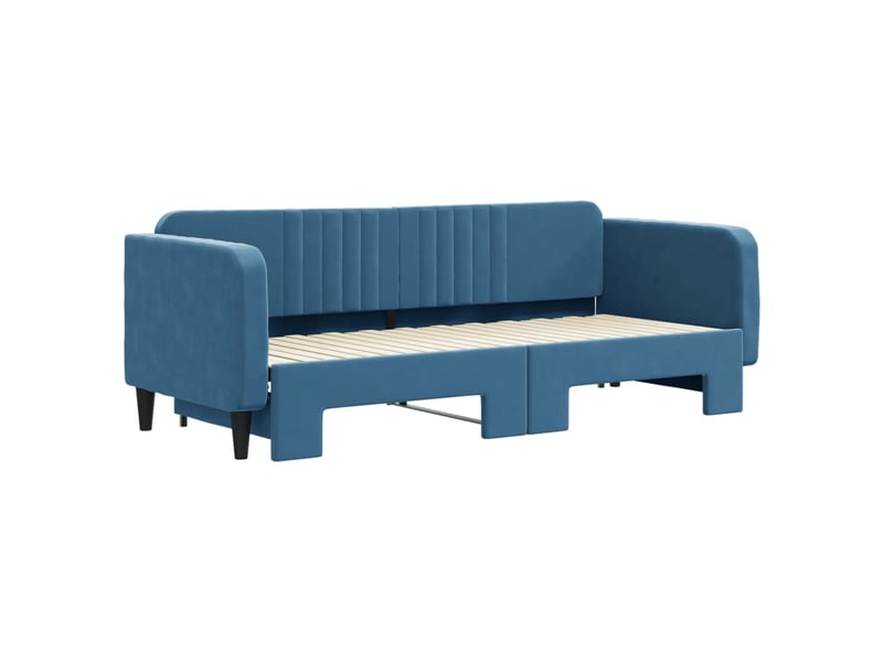 Lit adulte ; lit de jour avec gigogne bleu 80x200 cm - Conforama D