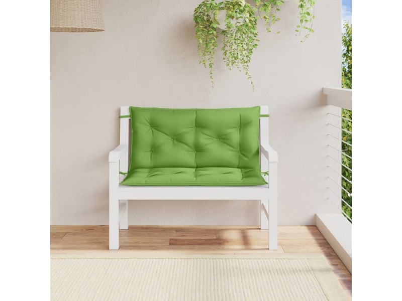  Lot de 2 coussins de banc de jardin, coussins d'assise vert mélangé tissu cf58705  - Conforama C