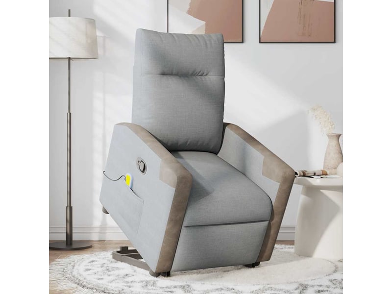 Fauteuil relax, fauteuil de massage inclinable gris clair tissu shl47385 - Conforama C