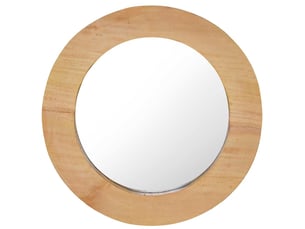 Miroir mural - miroir de décoration 40 cm teck rond