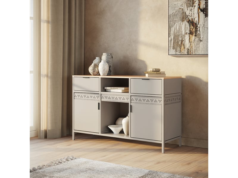  Vicco commode, grègechêne doré, 121x75.5cm  - Conforama C