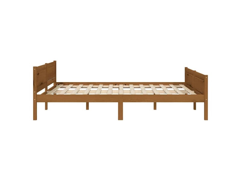  Lit double- lit adulte -  cadre de lit sans matelas pin massif marron miel 140x200 cm  - Conforama C