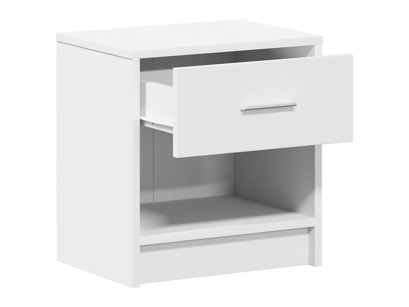  Lot de 2 tables de chevet - cabinet de chevet - table de nuit avec tiroir blanc 39x28x41 cm  - Conforama D