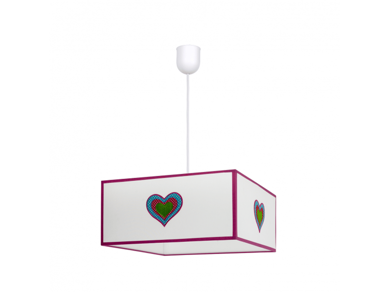  Suspension enfant fabrilamp amor blanc et rose 1xe27 hauteur réglable 30-75 cm 35 x 35 cm 117493501 - Conforama A