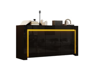 Buffet 2 porte(s) 3 tiroir(s) <strong>WISHDOR</strong> <strong></strong> - 140 cm coloris noir