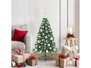 Sapin de noël artificiel, arbre de noël pré-éclairé vert 120 cm pvc shl18