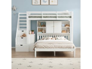 Lit superposé 140x200 cm <strong>PHOEBE CAT</strong> <strong></strong> coloris blanc