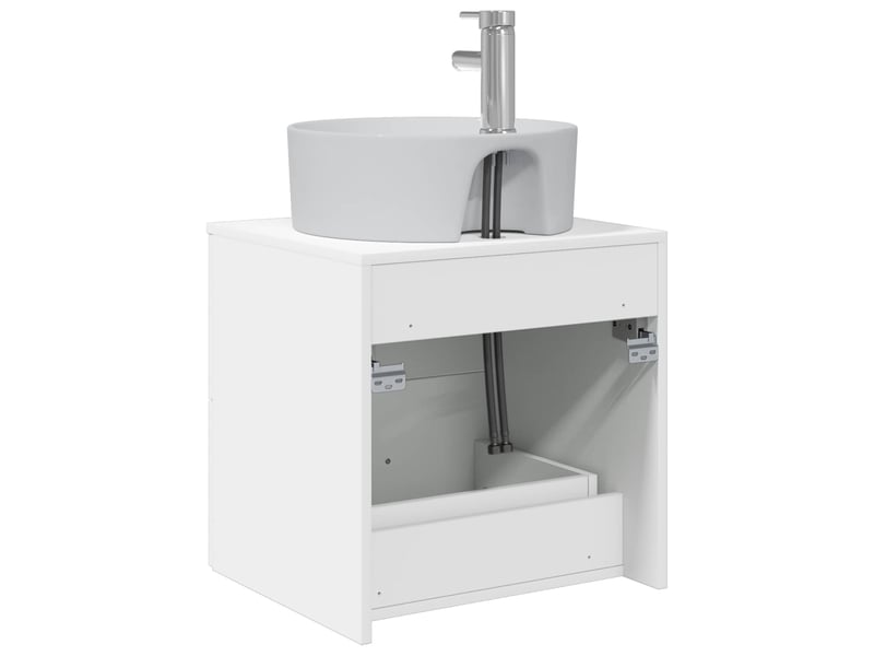  Vanité de lavabo mural, meuble de rangement blanc 49.5x44.5x65 cm shl7070  - Conforama E