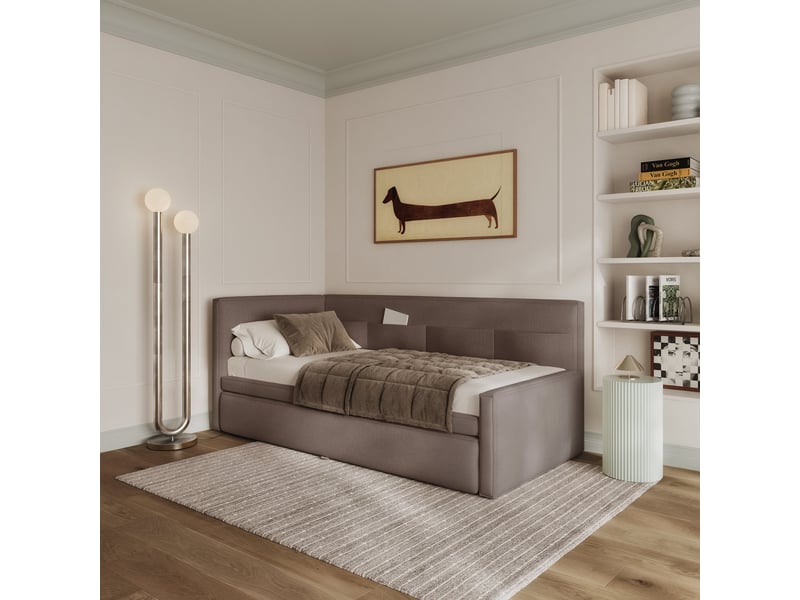  Selsey nesmi - lit rembourré - 90x200 cm - brun clair Nesmi - Conforama B