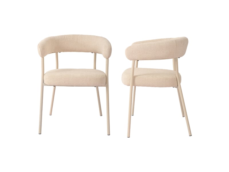 Lot de 2 chaises de salle à manger huk 78 x 57 x 56 cm beige [en.casa]  - Conforama A