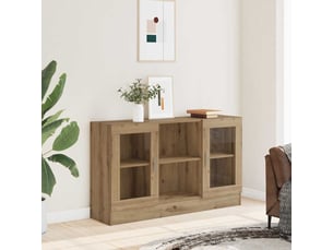 Buffet - bahut - meuble de rangement chêne artisanal 120x30,5x70 cm bois d'ingénierie