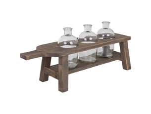 Vases avec support en bois brun 65x21,5x28,5 cm h