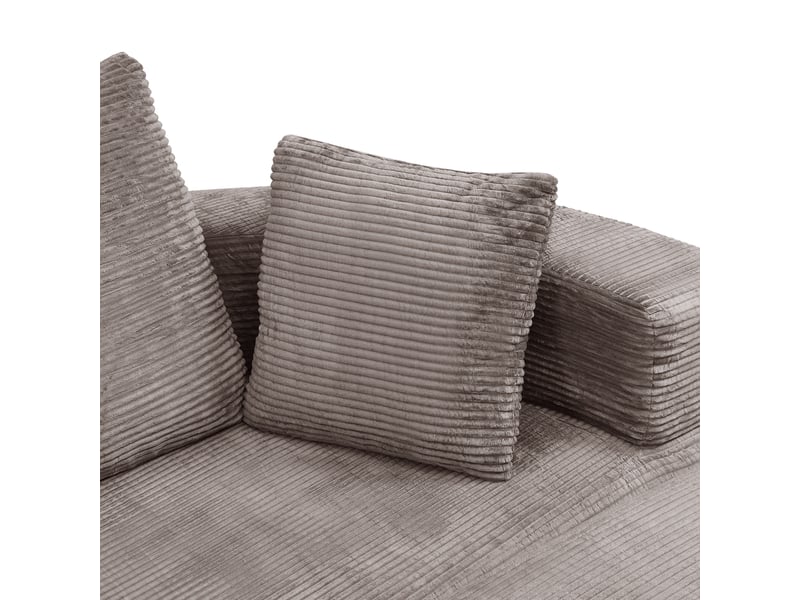 Canapé‑lit ovale modulable sans structure 173 x 176 cm, autoportant, revêtement velours côtelé, livré avec coussins, canapé‑lit pliable multifonction Fay Lum - Conforama W