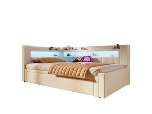 Lit gigogne 90x200 cm <strong></strong>  <strong></strong> coloris beige