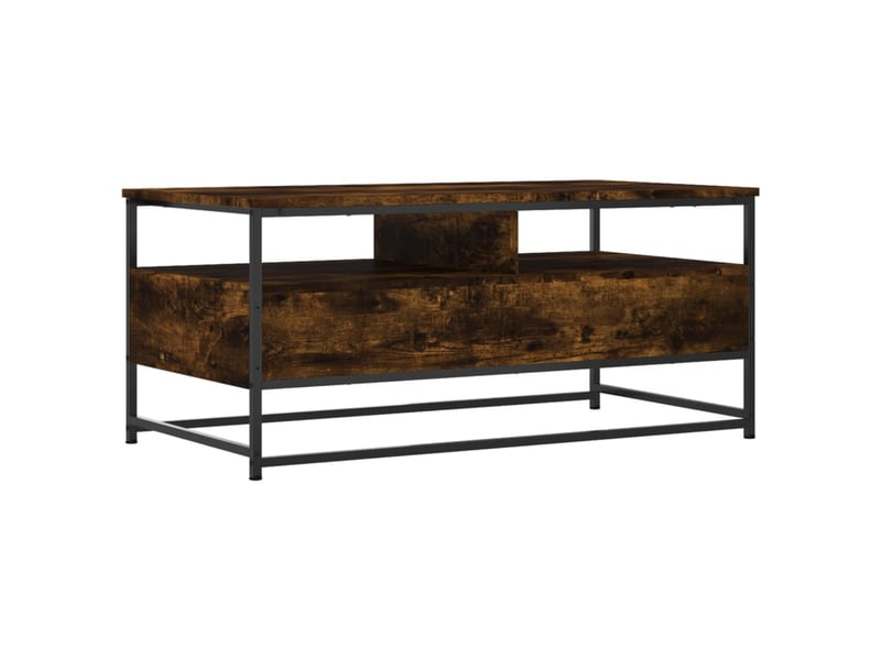  Table basse rectangulaire | table de salon chêne fumé 100x51x45 cm bois d'ingénierie  - Conforama E