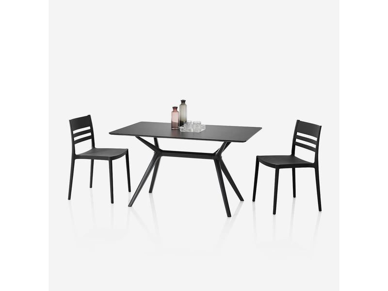  Table de salle à manger intérieur extérieur en polypropylène scott - noir  - Conforama C