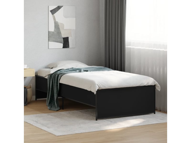  Lit simple- lit adulte -  cadre de lit sans matelas noir 100x200 cm  - Conforama B