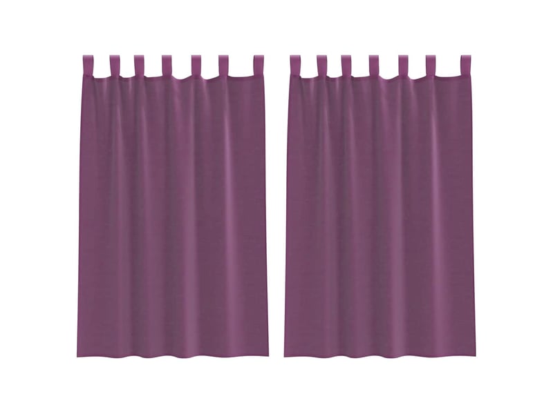 Lot de 2 rideaux en voile, voilages avec boucles violet 140x175 cm cf44337 - Conforama A