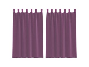 Lot de 2 rideaux en voile, voilages avec boucles violet 140x175 cm cf44337