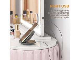 Miroir  habilleuse coloris blanc <strong></strong>  <strong></strong> - 80 cm x 80 cm