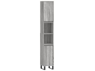 Amoire de salle de bain sonoma gris 30x30x190cm bois d'ingénierie shl9876