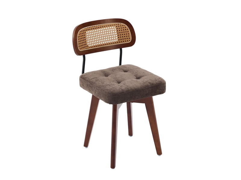  Lot de 2 chaises 43x50x77 cm pivotantes à 360°, coloris marron  - Conforama A
