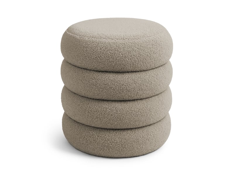  Tabouret en tissu teddy avec rangement 42 cm snuggo mocha SNUGGO - Conforama A