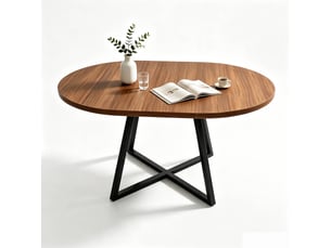 Table à manger extensible 100140 x 100 cm, 4 à 6 personnes, coloris noyer