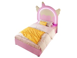 Lit avec rangement 90x200 cm <strong>MERAX</strong> <strong>lit enfant rose</strong> coloris rose
