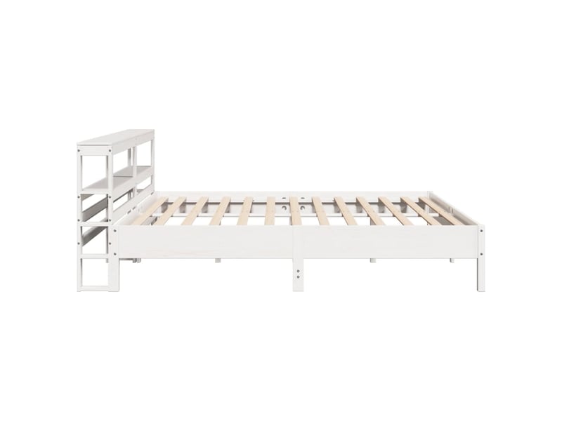  Lit double- lit adulte -  cadre de lit sans matelas blanc 180x200 cm bois massif de pin  - Conforama D