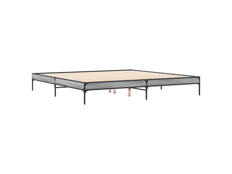  Lit double- lit adulte -  cadre de lit sans matelas sonoma gris 200x200 cm  - Conforama B