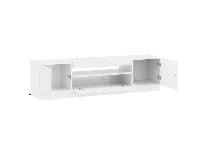  Meuble tv - banc tv - meuble de rangement led blanc brillant bois d'ingénierie  - Conforama E