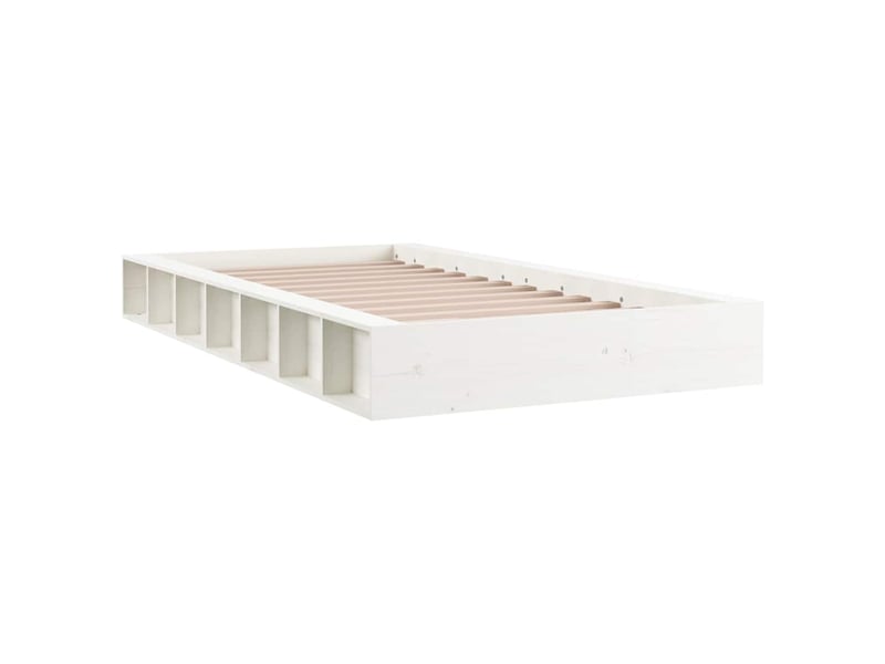  Lit double- lit adulte -  cadre de lit sans matelas blanc 135x190 cm bois massif  - Conforama B