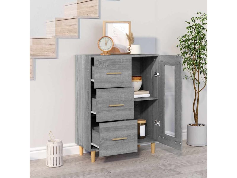  Buffet - bahut - meuble de rangement sonoma gris 69,5x34x90 cm bois d'ingénierie  - Conforama C