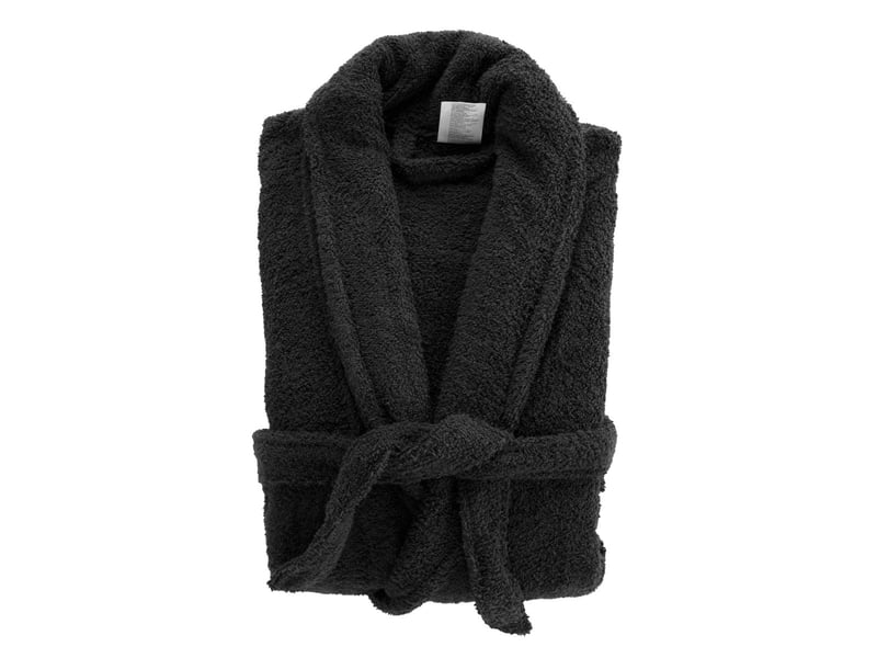  Peignoir col châle en coton tendresse noir  - Conforama A