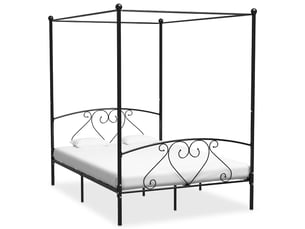 Lit baldaquin 160x200 cm coloris noir