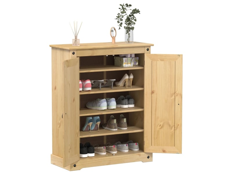  Meuble à chaussure, armoire à chaussures corona 86x38,5x108 cm bois de pin massif  - Conforama B