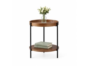 Table basse rond(e) coloris marron   - 44 cmx44 cm