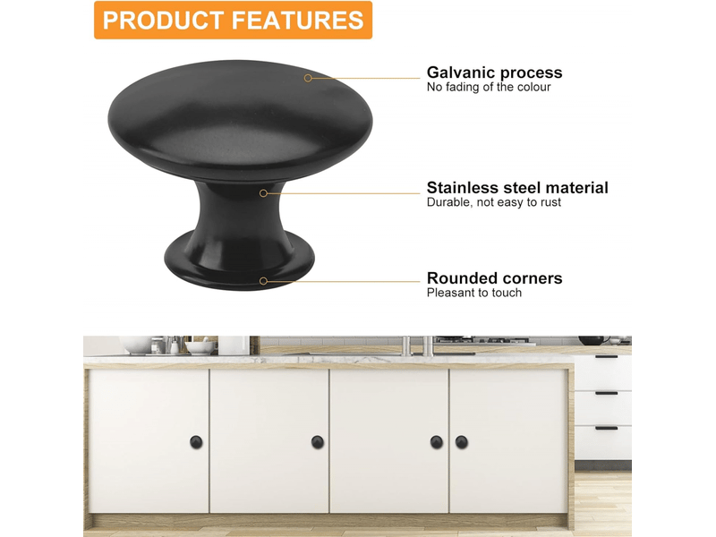  Boutons de meuble - poignée de meuble - noire - bouton de meuble - porte coulissante  - Conforama B